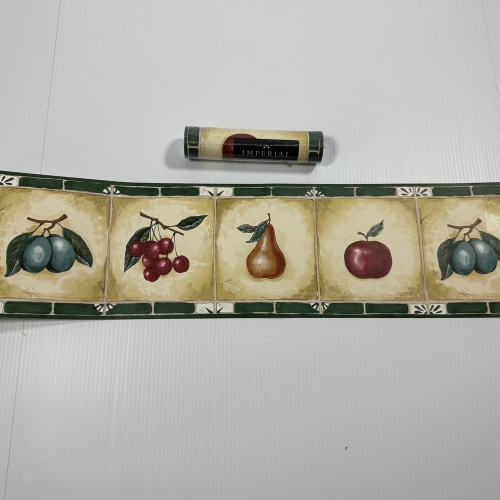 Vintage Imperial 122208 Fruit Tile Wallpaper Border 2 Rolls 10 Yards Prepasted